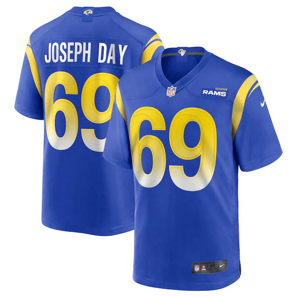 Custom Men Los Angeles Rams #69 Joseph day Nike Royal Limited NFL Jerseys